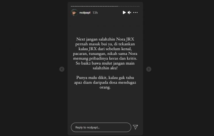 Nora Alexandra menyambut Jerinx SID yang akan bebas dari penjara. (Instagram/ncdpapl)