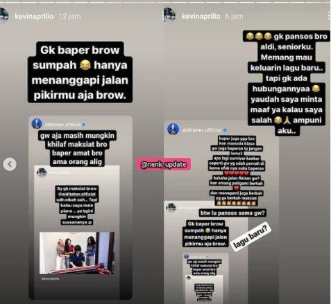Kevin Aprilio berdebat dengan Aldi Taher. (Instagram)