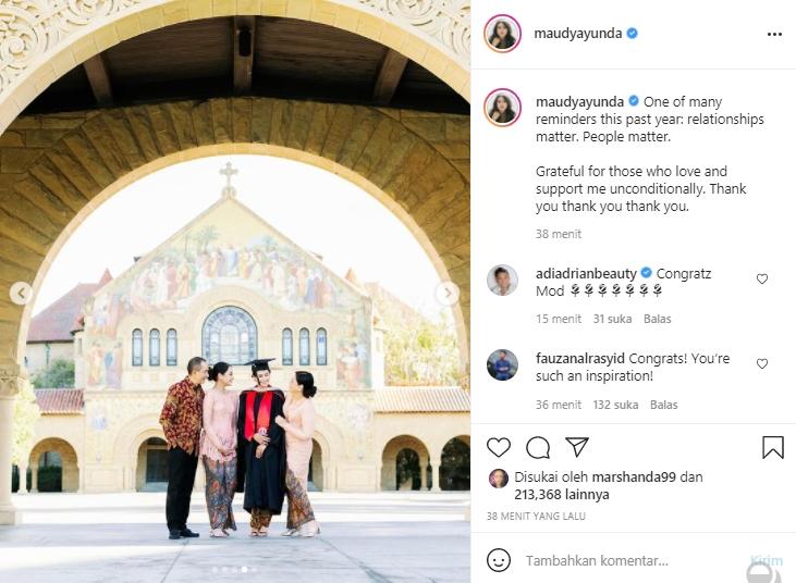 Kelulusan Maudy Ayunda (Instagram.com)