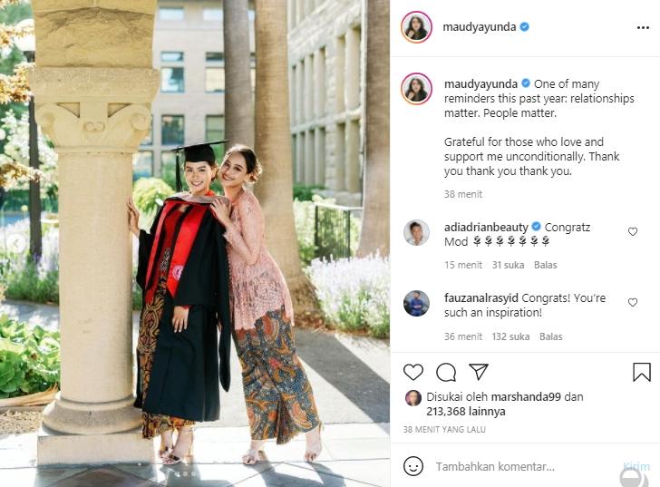 Kelulusan Maudy Ayunda (Instagram.com)