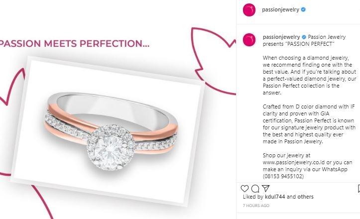 Cincin lamaran Lesti Kejora. (Instagram)