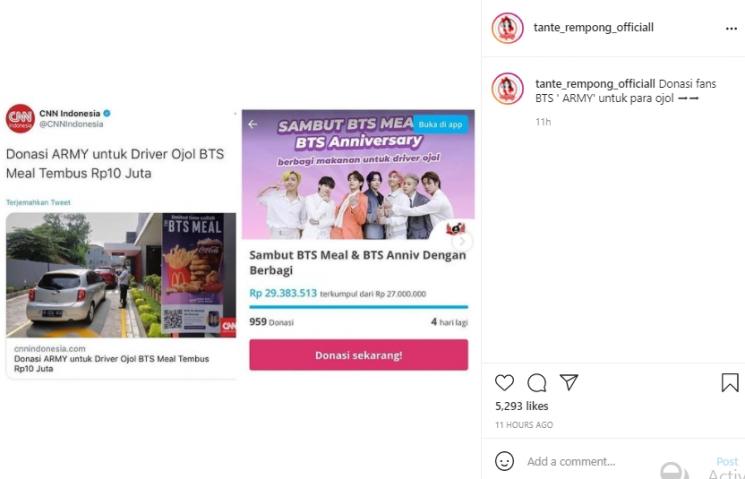 BTS Meal (Instagram.com/tante_rempong_officiall)