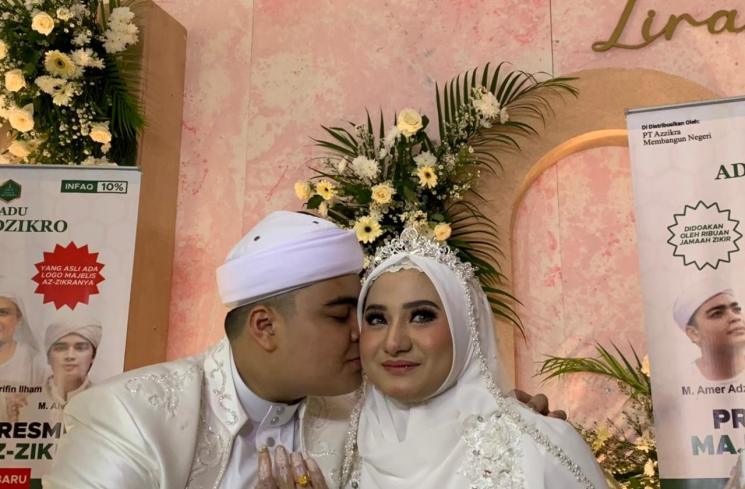 Ameer Azzikra dan Nadzia Shafa menikah. (MataMata.com/Evi Ariska)