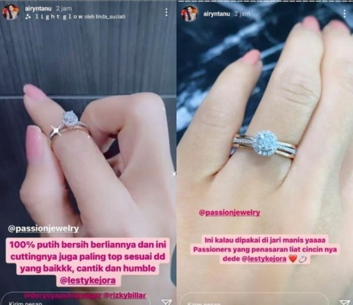 Cincin lamaran Lesti Kejora. (Instagram)