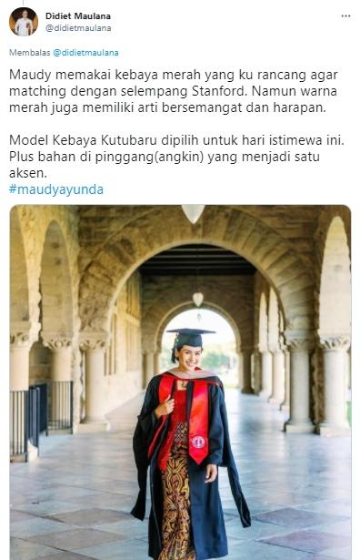 Maudy Ayunda lulus S2 (Twitter.com)