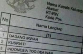 Viral Kartu Keluarga Nama Anaknya Unik-unik: Orangtua yang Inovatif