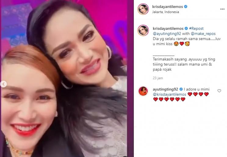 Krisdayanti dan Ayu Ting Ting (Instagram/@krisdayantilemos)