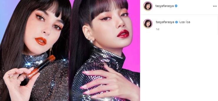 Tasya Farasya dandan mirip Lisa BLACKPINK. (Instagram/@tasyafarasya)
