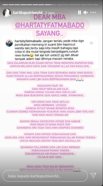 Postingan Kartika Putri (Instagram.com)