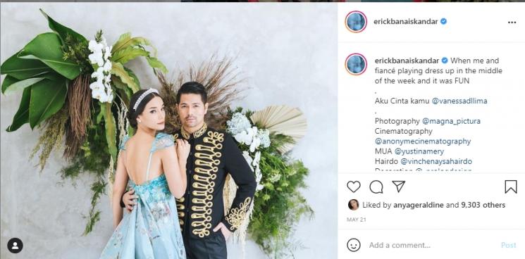 Erick Iskandar dan Vanessa Lima. (Instagram/erickbanaiskandar)
