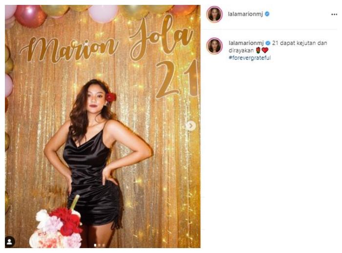 Marion Jola ulang tahun ke 21. (Instagram/@lalamarionj)