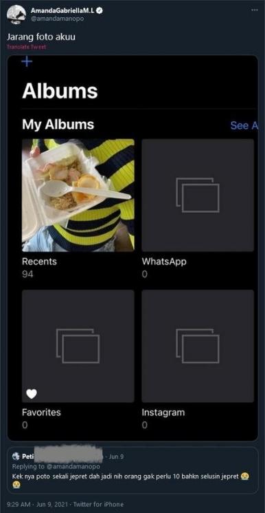 Isi HP Amanda Manopo. (Twitter/amandamanopo)