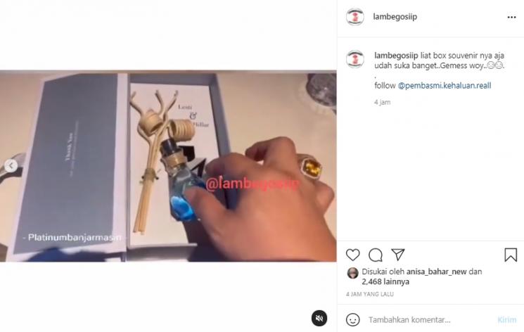 Souvenir lamaran Rizky Billar dan Lesti Kejora (Instagram.com)