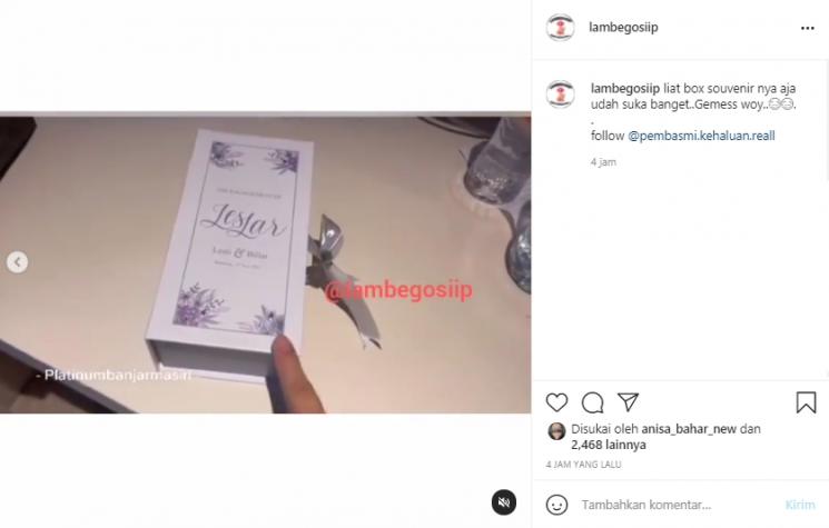 Souvenir lamaran Rizky Billar dan Lesti Kejora (Instagram.com)