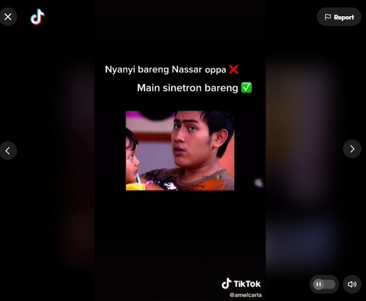 Amel Carla digendong Nassar. (TikTok/amelcarla)