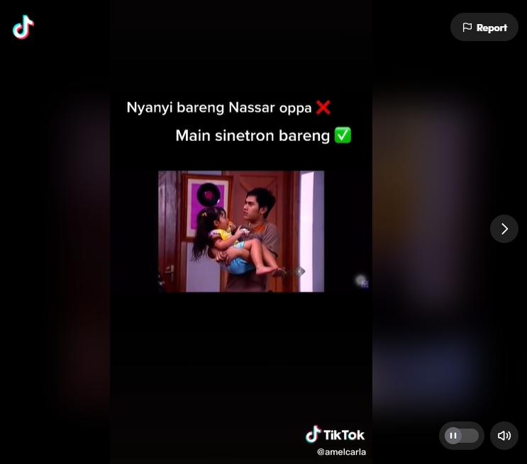 Amel Carla digendong Nassar. (TikTok/amelcarla)