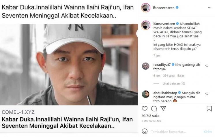 Ifan Seventeen Dikabarkan meninggal dunia (Instagram/ifanseventeen)
