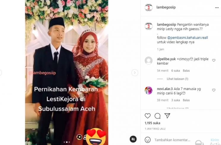 Pengantin mirip Lesti Kejora (Instagram.com)