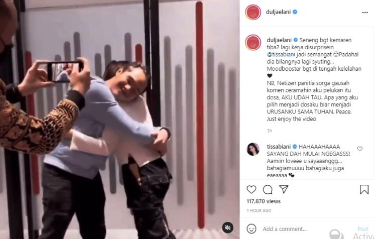 Dul Jaelani peluk Tissa Biani (Instagram.com)