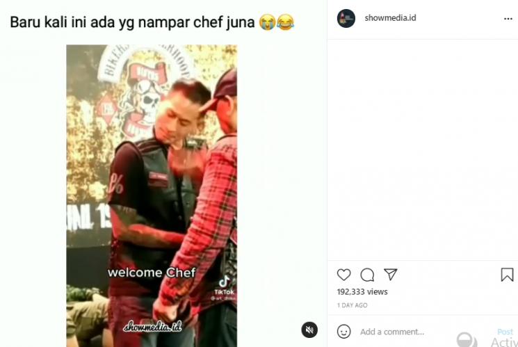 Chef Juna ditampar (Instagram.com)