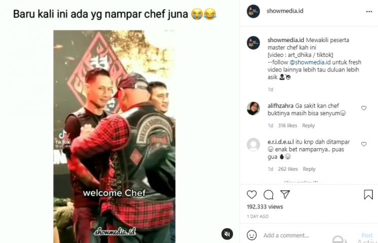 Chef Juna ditampar (Instagram.com)