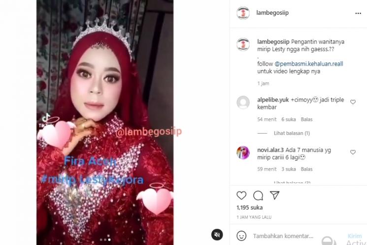 Pengantin mirip Lesti Kejora (Instagram.com)