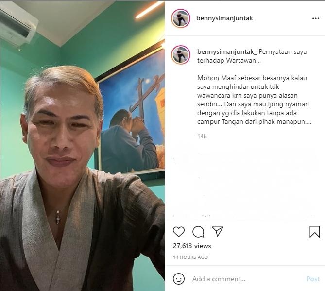 Paman Jonathan Frizzy, Benny Simanjuntak, sebut Ijonk mau cerai. (Instagram/bennysimanjuntak_)