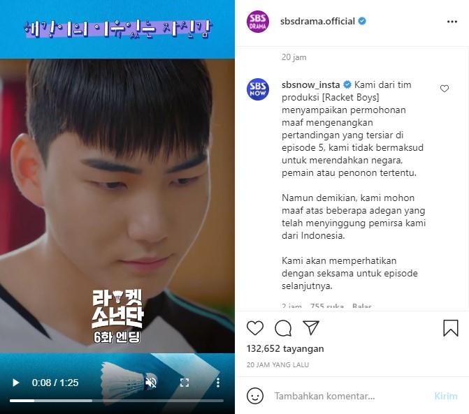 SBS meminta maaf kepada Indonesia (Instagram)