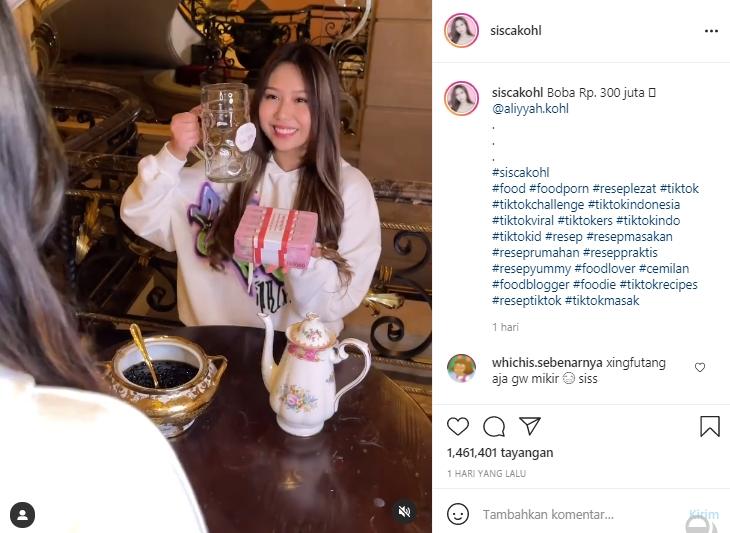 Sisca Kohl jualan boba Rp300 juta (Instagram.com)