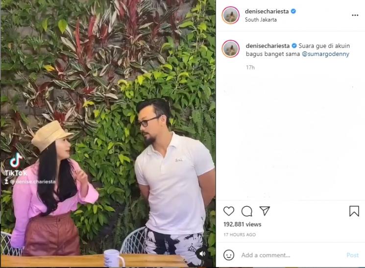 Denise Chariesta kolaborasi dengan Denny Sumargo. (Instagram/denisechariesta)