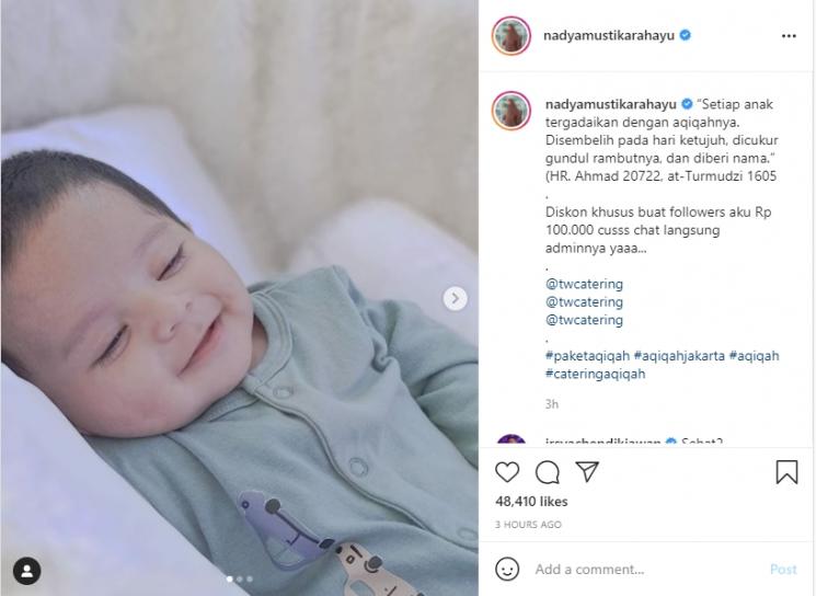Akikah Baby Syaki Anak Nadya Mustika (Instagram/nadyamustikarahayu)