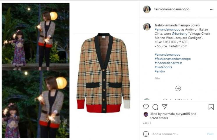 Outfit Mahal Amanda Manopo (Instagram/fashionamandamanopo)