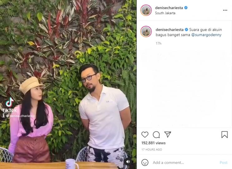 Denise Chariesta kolaborasi dengan Denny Sumargo. (Instagram/denisechariesta)