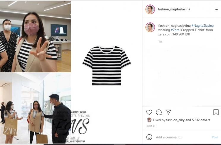 Artis pakai baju murah (Instagram/fashion_nagitaslavina)