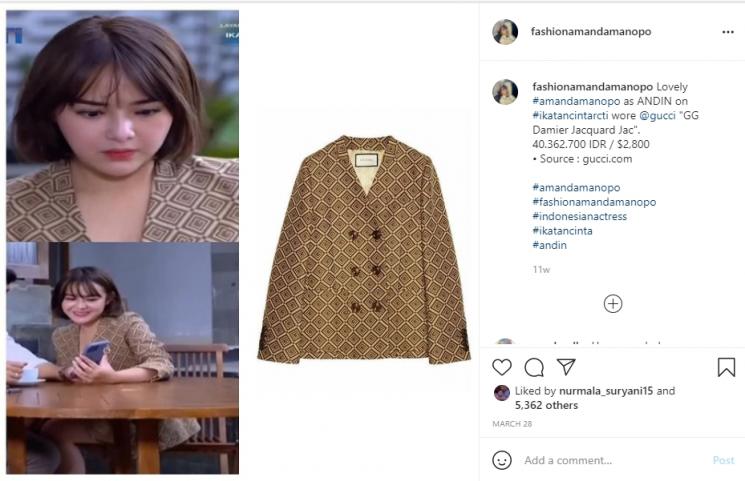 Outfit Mahal Amanda Manopo (Instagram/fashionamandamanopo)