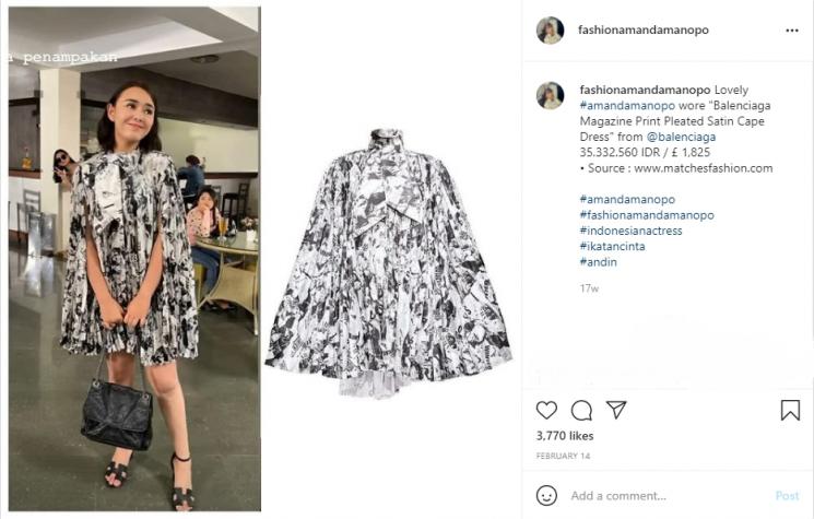 Outfit Mahal Amanda Manopo (Instagram/fashionamandamanopo)