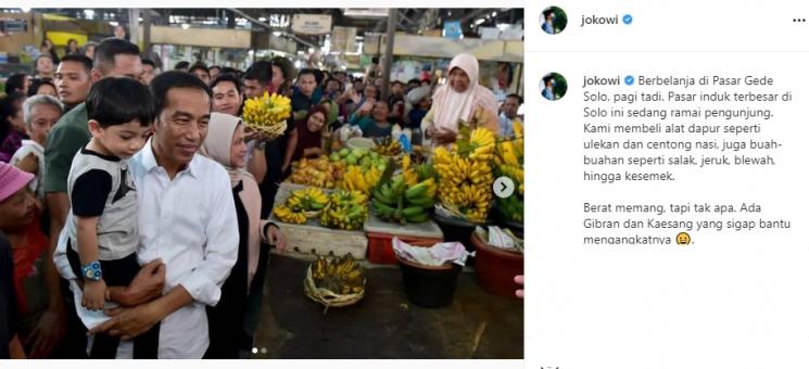 Potret Jokowi Momong Cucu (Instagram/@jokowi)