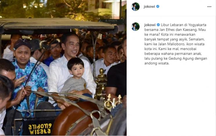 Potret Jokowi Momong Cucu (Instagram/@jokowi)