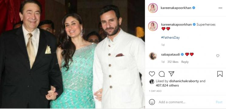 Postingan Seleb Bollywood di Hari Ayah Sedunia (Instagram/kareenakapoorkhan)