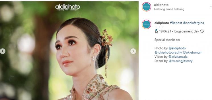 Momen Pertunangan Sonia Fergina (Instagram/@aldiphoto)