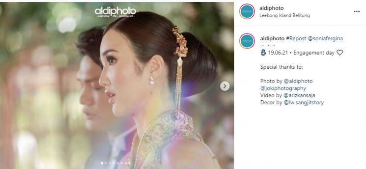 Momen Pertunangan Sonia Fergina (Instagram/@aldiphoto)
