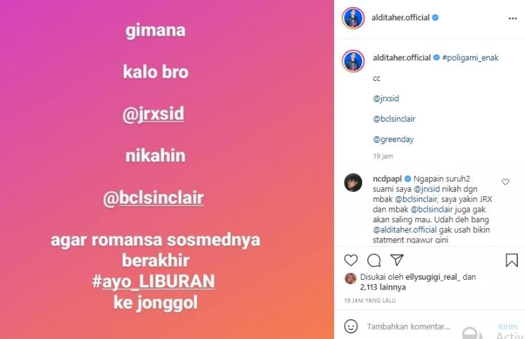 Postingan Aldi Taher (Instagram.com)