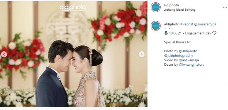 Momen Pertunangan Sonia Fergina (Instagram/@aldiphoto)