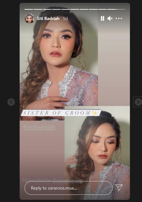 Penampilan Siti Badriah di pernikahan adik iparnya (Instagram/zararos.mua/sitibadriahh)