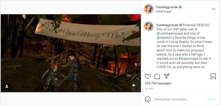 Momen Frankie Grande, Kakak Ariana Grande Lamaran (Instagram/@frankiejgrande)