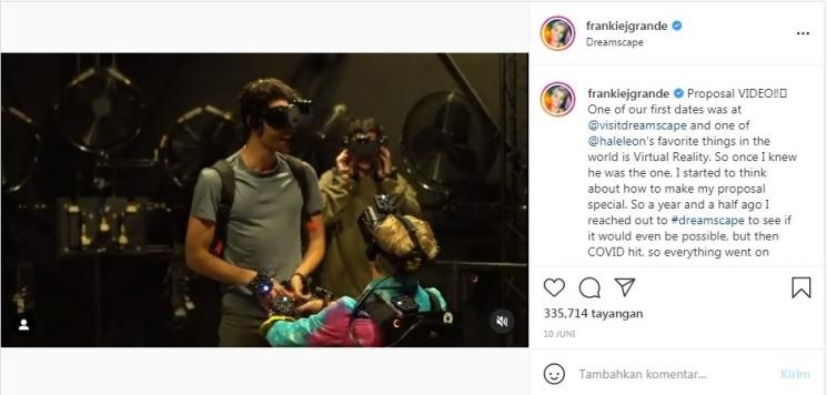 Momen Frankie Grande, Kakak Ariana Grande Lamaran (Instagram/@frankiejgrande)