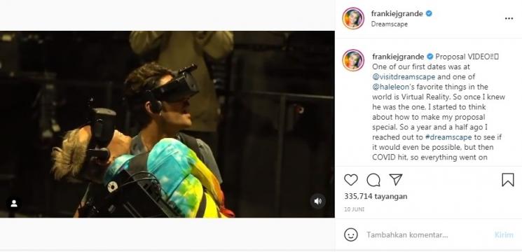 Momen Frankie Grande, Kakak Ariana Grande Lamaran (Instagram/@frankiejgrande)