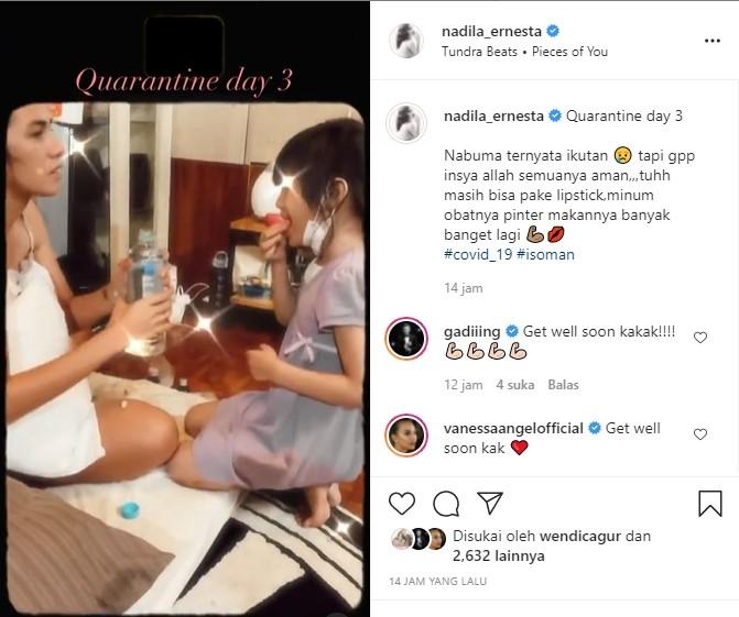 Nadila Ernesta karantina mandiri (Instagram)
