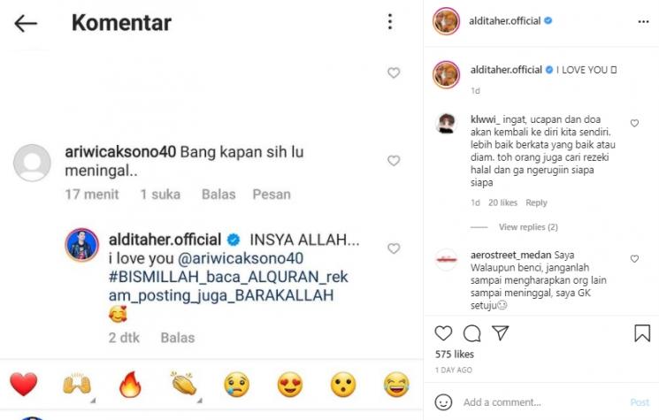 Postingan Aldi Taher (Instagram.com)