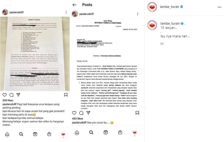 Shandy Aulia gandeng 15 pangacara lawan perawat di Manado. (Instagram)